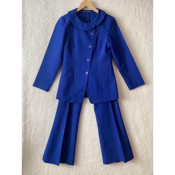 Tai Womens Monochrome Twee Pant Suit Size S Corpcore Career Sleek Vogue City - Picture 1 of 12